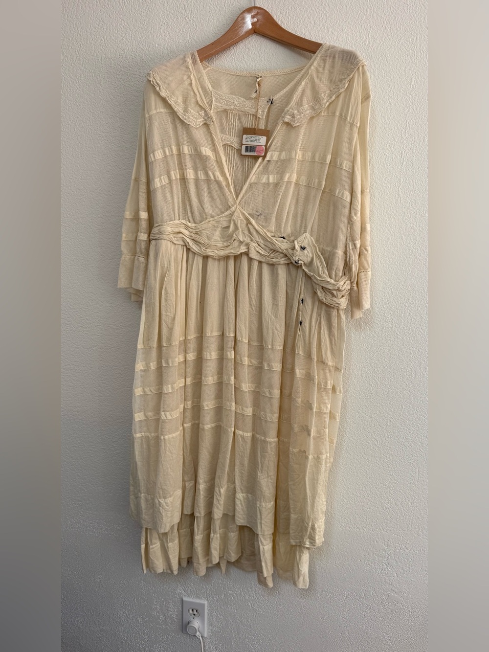 Magnolia Pearl Cream Gauzy Boho Maxi Dress
